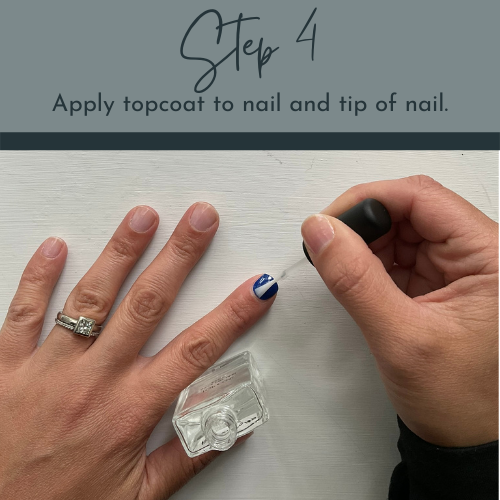 how to apply nail wraps, nail wrap tips, nail wrap tricks, nail wrap secrets, apply topcoat to nail wraps. use topcoat over nail wraps