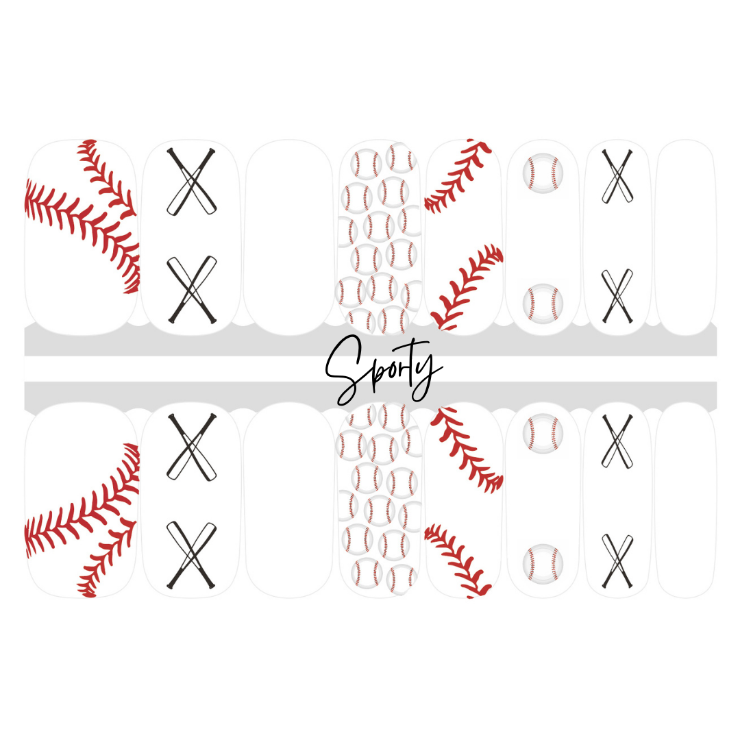 baseball nail wraps.  baseball nail designs.  baseball nail decals.  gifts for baseball fans.  