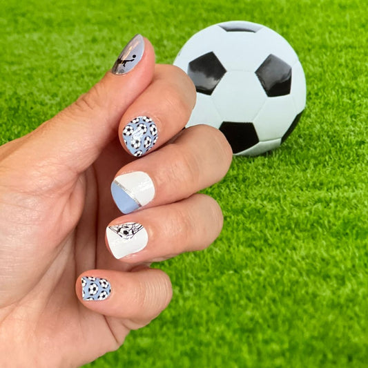 soccer nail wraps for stylish soccer mom fashion